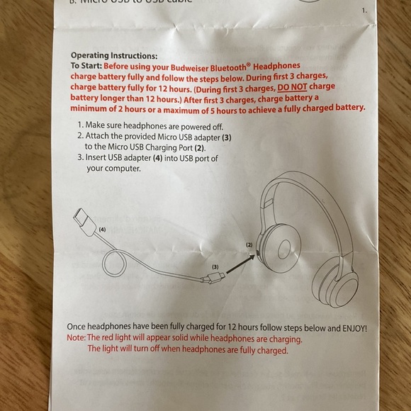 NEW BUDWEISER BLUETOOTH HEADPHONES - Picture 4 of 7
